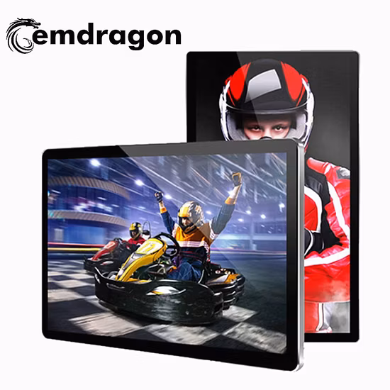 セルフサービスタッチスクリーンモニター広告プレーヤー 32 インチウォールマウントスタンドデジタルサイネージプレーヤートラックモバイル広告 LED ディスプレイ